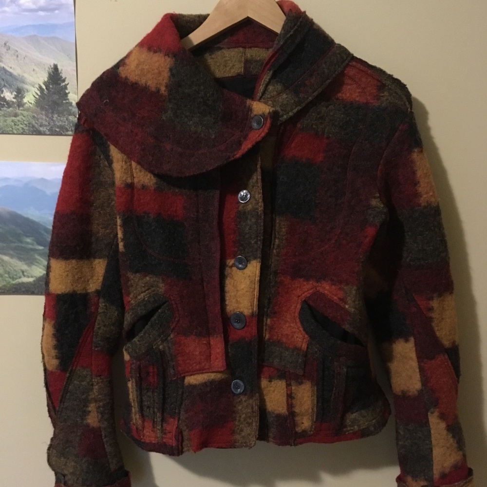Funky Wool Felt  Embroidered coat